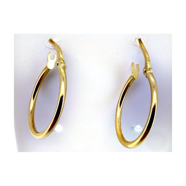 Pendientes liso de oro 18k